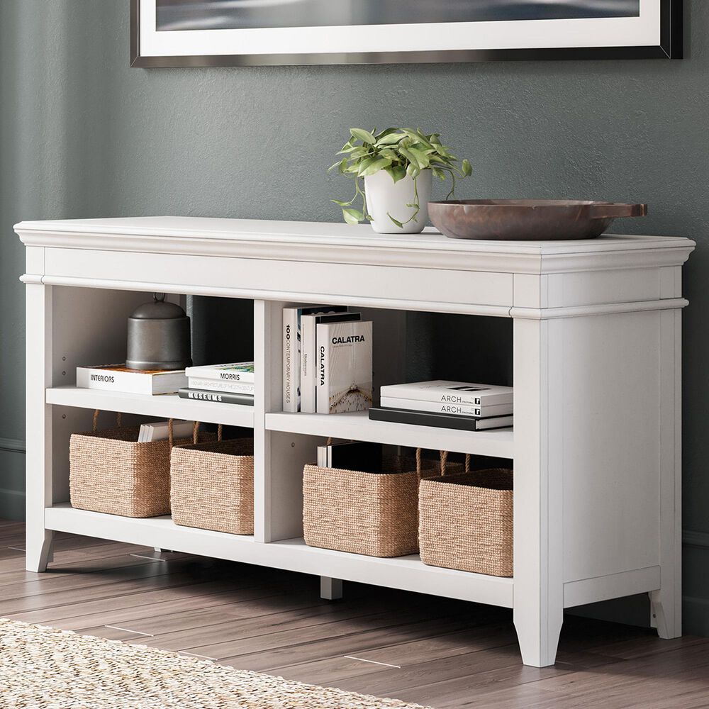 Ashley Kanwyn Credenza Desk in Distressed Whitewash, , large