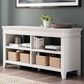 Ashley Kanwyn Credenza Desk in Distressed Whitewash, , large