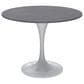 Leisuremod LeisureMod Verve Collection 36 Round Dining Table, White Base with Sintered Stone Grey Top, , large