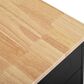 HOMLUX 47" Fluted Kitchen Island with Trash Can Storage Cabinet in Black and Natural, , large