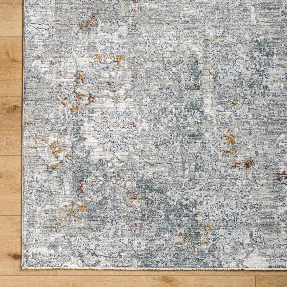 Surya Dresden DRE-2319 Medium Gray, Gray, White, Light Slate, Mustard and Rust 2'7" x 10' Runner, , large