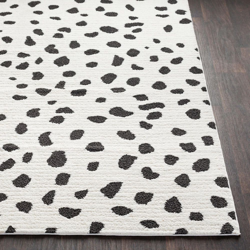 Surya Moroccan Shag Black and White 5&#39;3&quot; x 7&#39;3&quot; Area Rug, , large