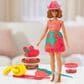 PlayDoh Barbie Florals and Fringe Doll Set with Three Modeling Doughs in Red, Brown and Pink, , large