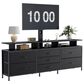 HOMLUX 63" 7-Drawer TV Stand with Adjustable TV Mount in Black Carbon Fiber, , large
