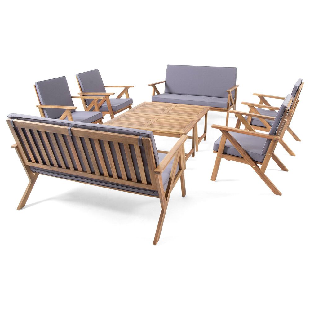 Noble House Panama 8-Piece Patio Set in Dark Gray, , large