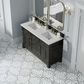 James Martin Vanities Brookfield 60" Double Bathroom Vanity in Black Onyx with 3 cm Eternal Jasmine Pearl Quartz Top and Rectangular Sinks, , large