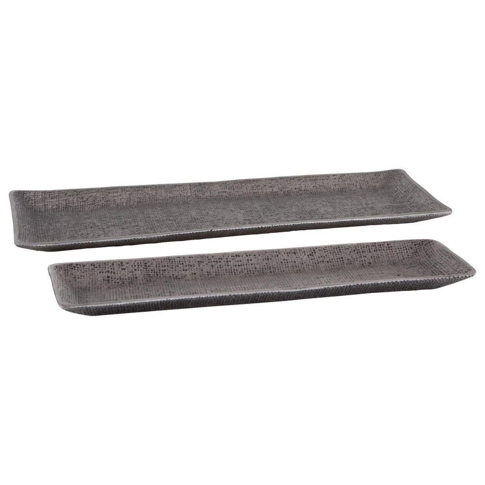 Ashley Garekton 2-Piece Tray Set in Antiqued Pewter, , large
