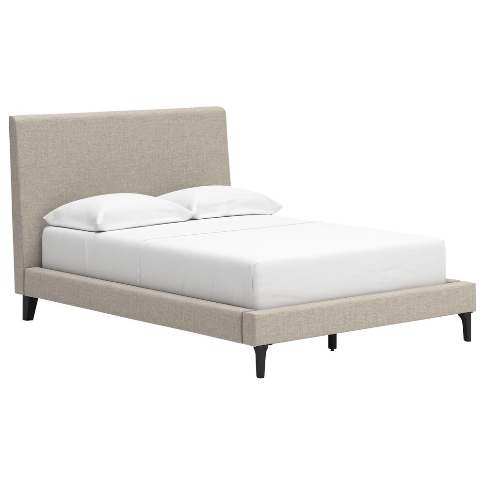 Ashley Cielden Full Upholstered Bed and Nightstand in Tan, , large