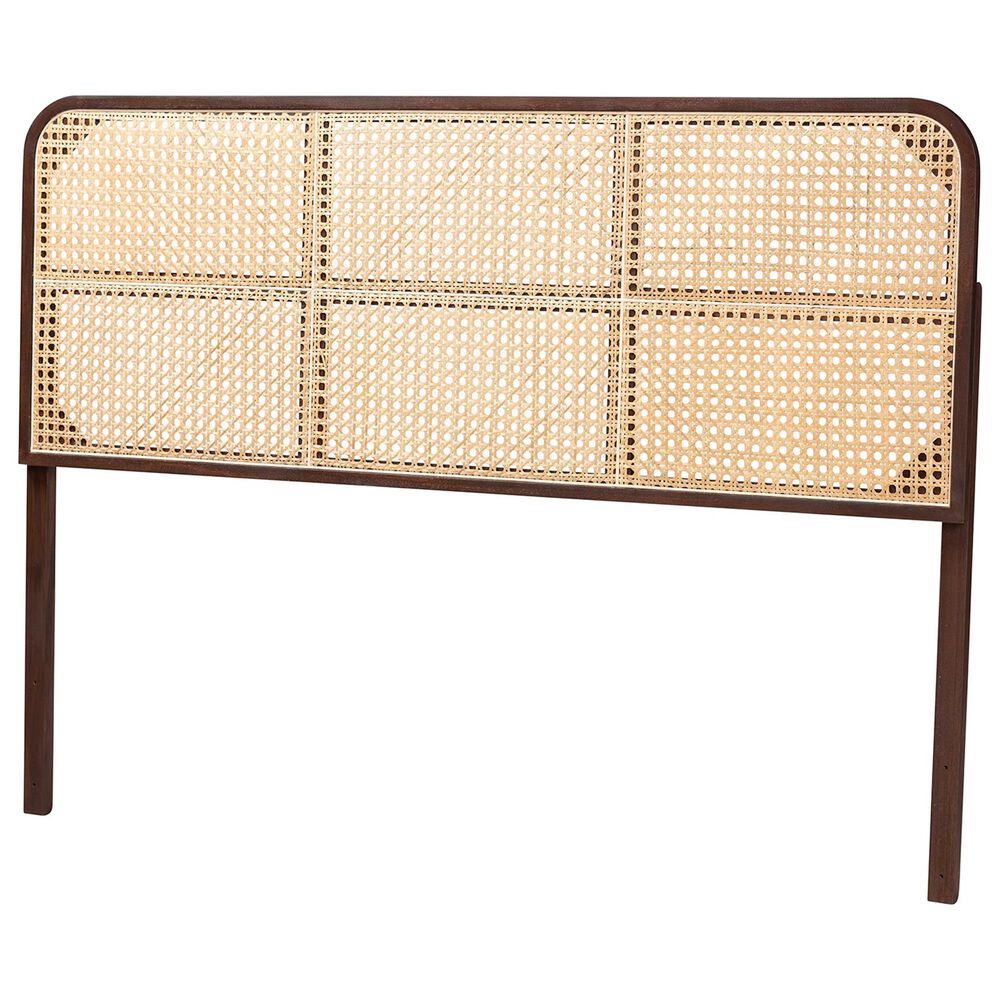 Baxton Studio Lainer Queen Panel Headboard in Dark Brown and Natural Brown, , large