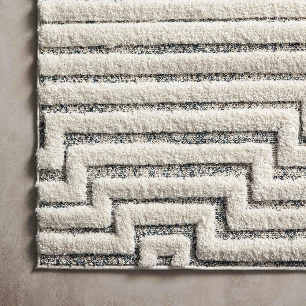 Loloi II Hagen 5&#39;3&quot; x 7&#39;8&quot; White and Sky Area Rug, , large