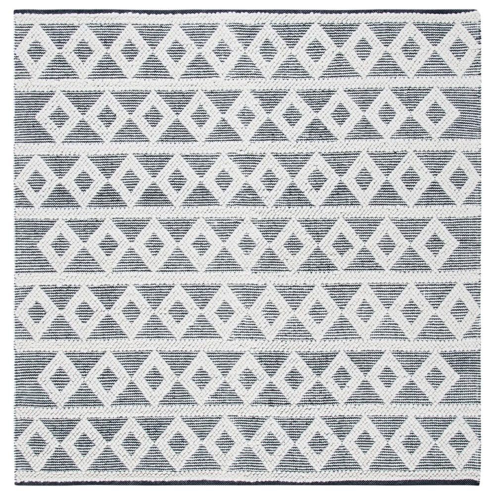 Safavieh Natura NAT479A 6" Square Ivory and Black Area Rug, , large