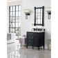James Martin Vanities Brittany 30" Single Bathroom Vanity in Black Onyx with 3 cm Carrara White Marble Top and Rectangle Sink, , large