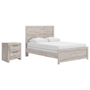 Ashley Broachmyn Full Bed with Nightstand in Light Gray, , large