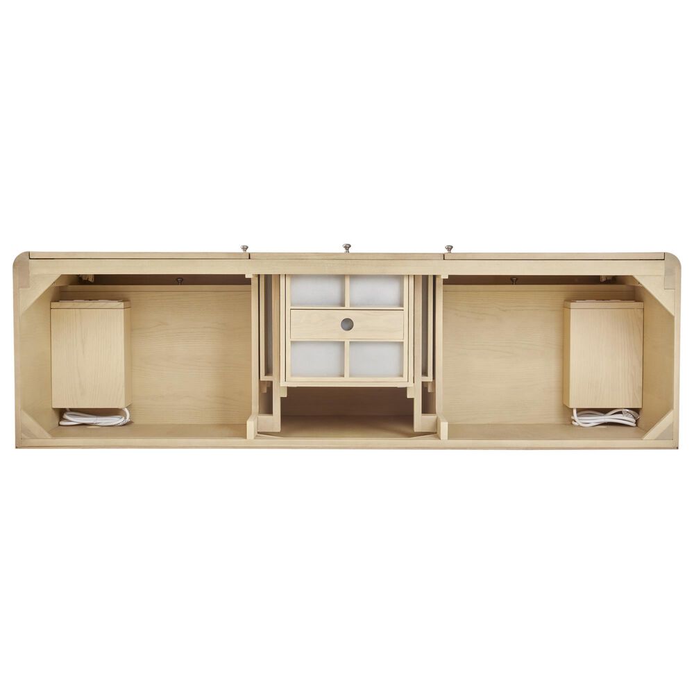 James Martin Vanities Gracyn 72&quot; Double Bathroom Vanity in Coastal Driftwood with 3 cm White Zeus Quartz Top and Rectangular Sinks, , large