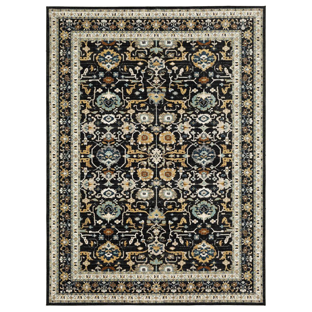Karastan Zephyr Amphora 92118-90166 5"3" x 7"10" Black Area Rug, , large
