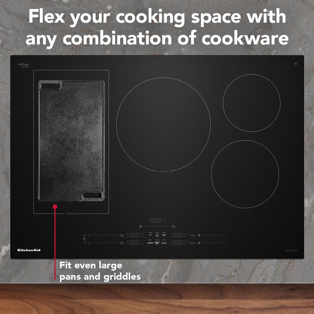 KitchenAid 2-Piece Kitchen Package with Juniper 30" Smart Double Wall Oven and Black 30" Induction Cooktop, , large