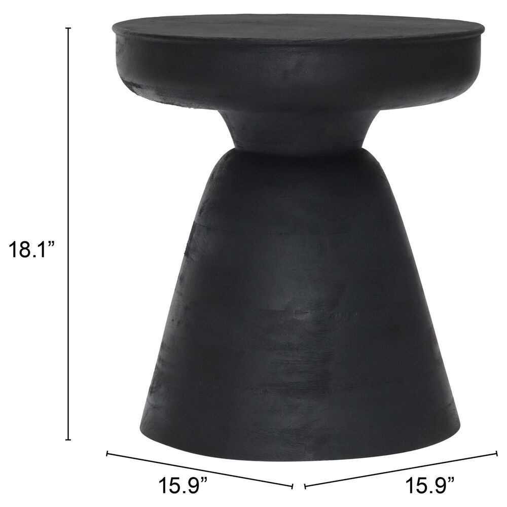 Zuo Modern Sage Table Stool in Matte Black/Black, , large