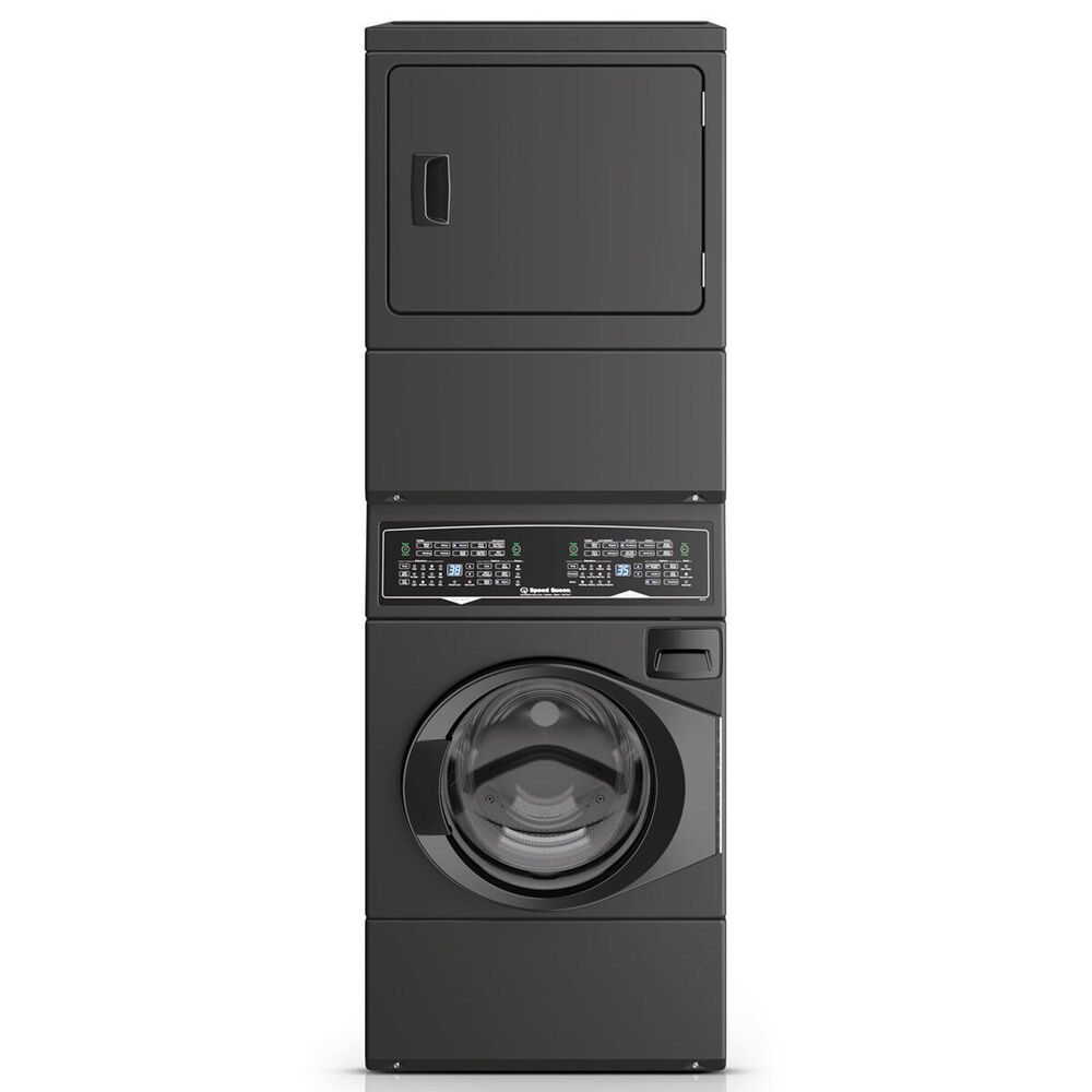Speed Queen 3.5 Cu. Ft. Washer and 7.0 Cu. Ft. Electric Dryer Stack Laundry in Matte Black, , large