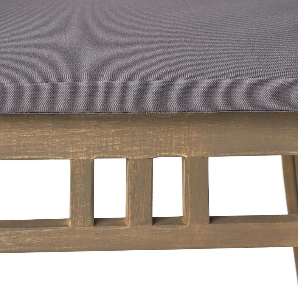 Hearth and Haven Outdoor Wooden Dining Chairs with Grey Frame in Dark Grey (Set of 2), , large