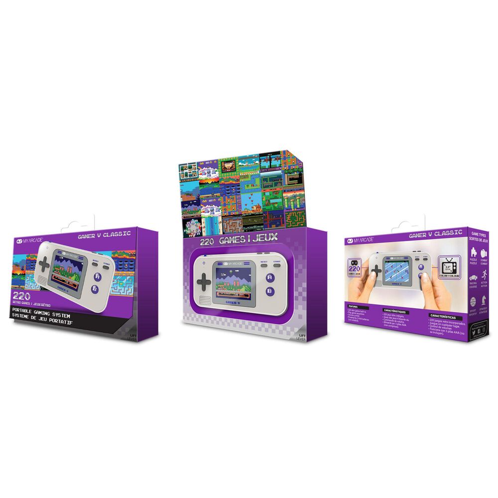 My Arcade Gamer V Classic Handheld Gaming in Gray and Purple, , large