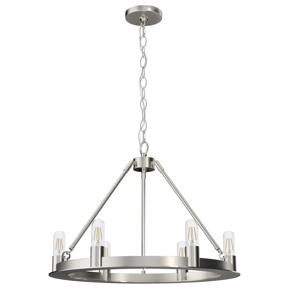 Hunter Saddlewood 6-Light Chandelier in Brushed Nickel, , large