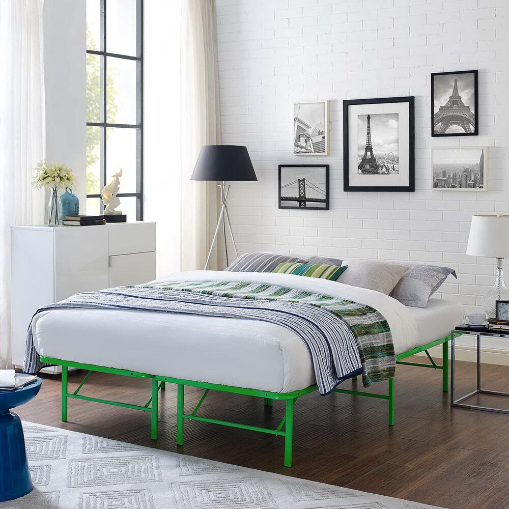 Modway Horizon Platform Queen Bed Frame in Green, , large