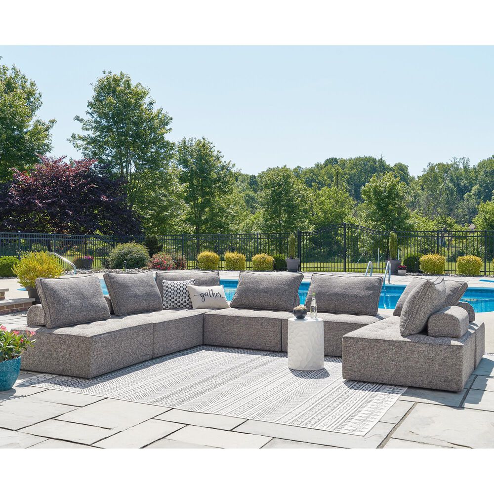Ashley Bree Zee 7-Piece Outdoor Sectional in Brown, , large