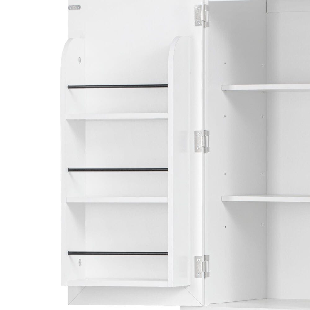 HOMLUX HOMLUX 71" Tall Kitchen Pantry Cabinet with 3 Pull Out Cabinet Organizers, Farmhouse Embossed Texture Storage Cabinet with 6 Door Shelves, 2 Drawers, Freestanding Cupboard for Kitchen, Dining Room White, , large