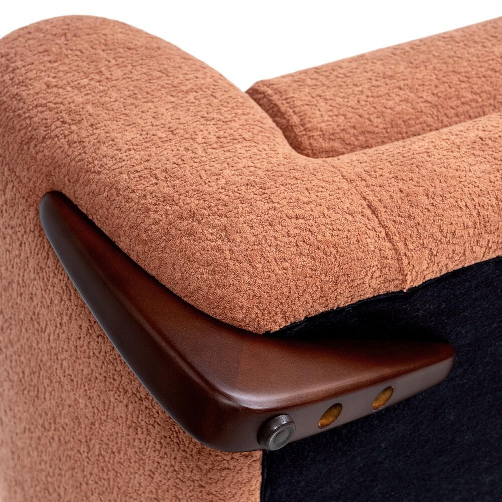 Jennifer Taylor Home Louie Alpine 36.5" Medium Sherpa Dog Sofa Bed in Spice Orange, , large