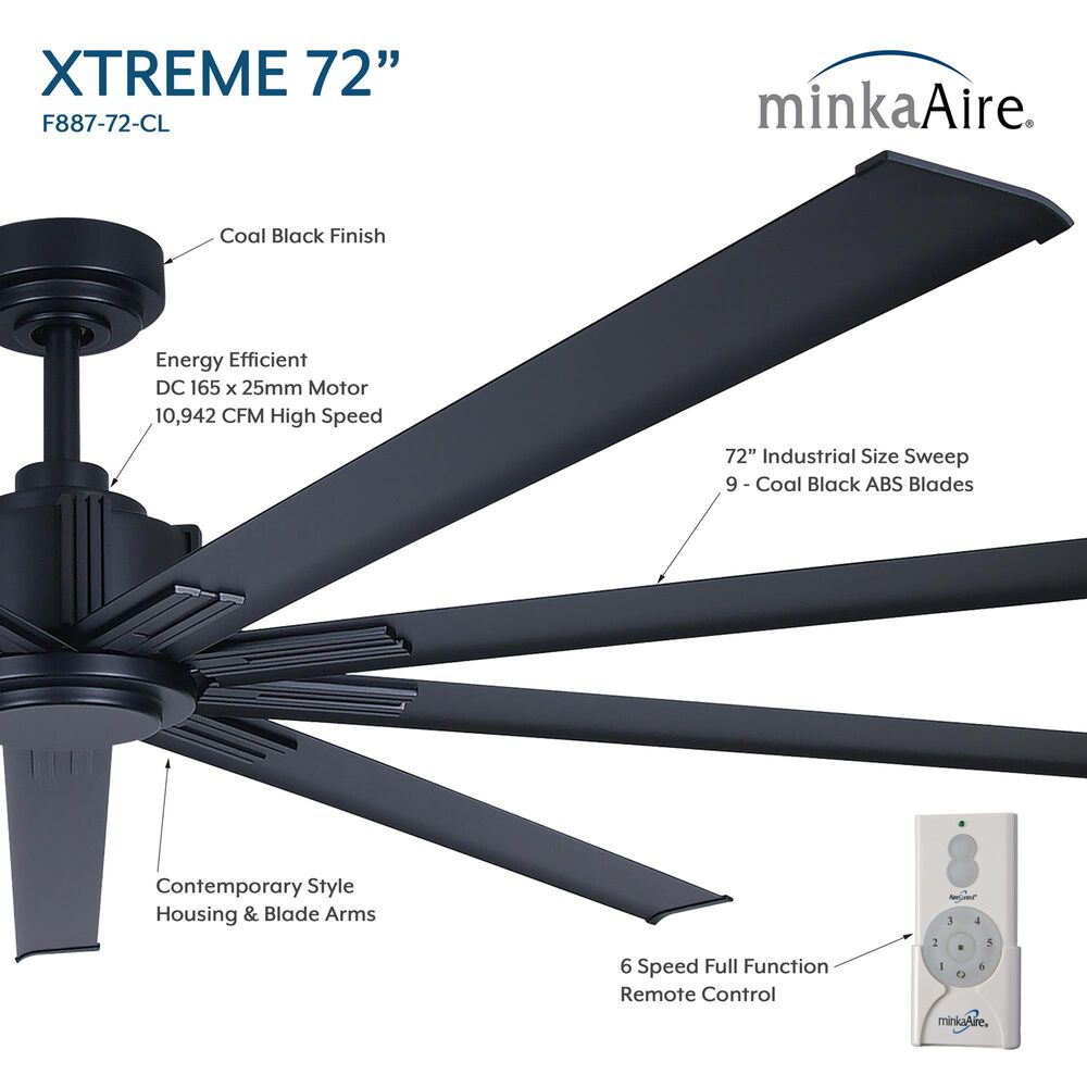 Minka-Aire Xtreme 72" Ceiling Fan in Coal, , large