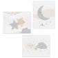 Lambs and Ivy Goodnight Moon 11" x 14" Unframed Nursery/Child Wall Art in White, Gray and Tan (Set of 3), , large