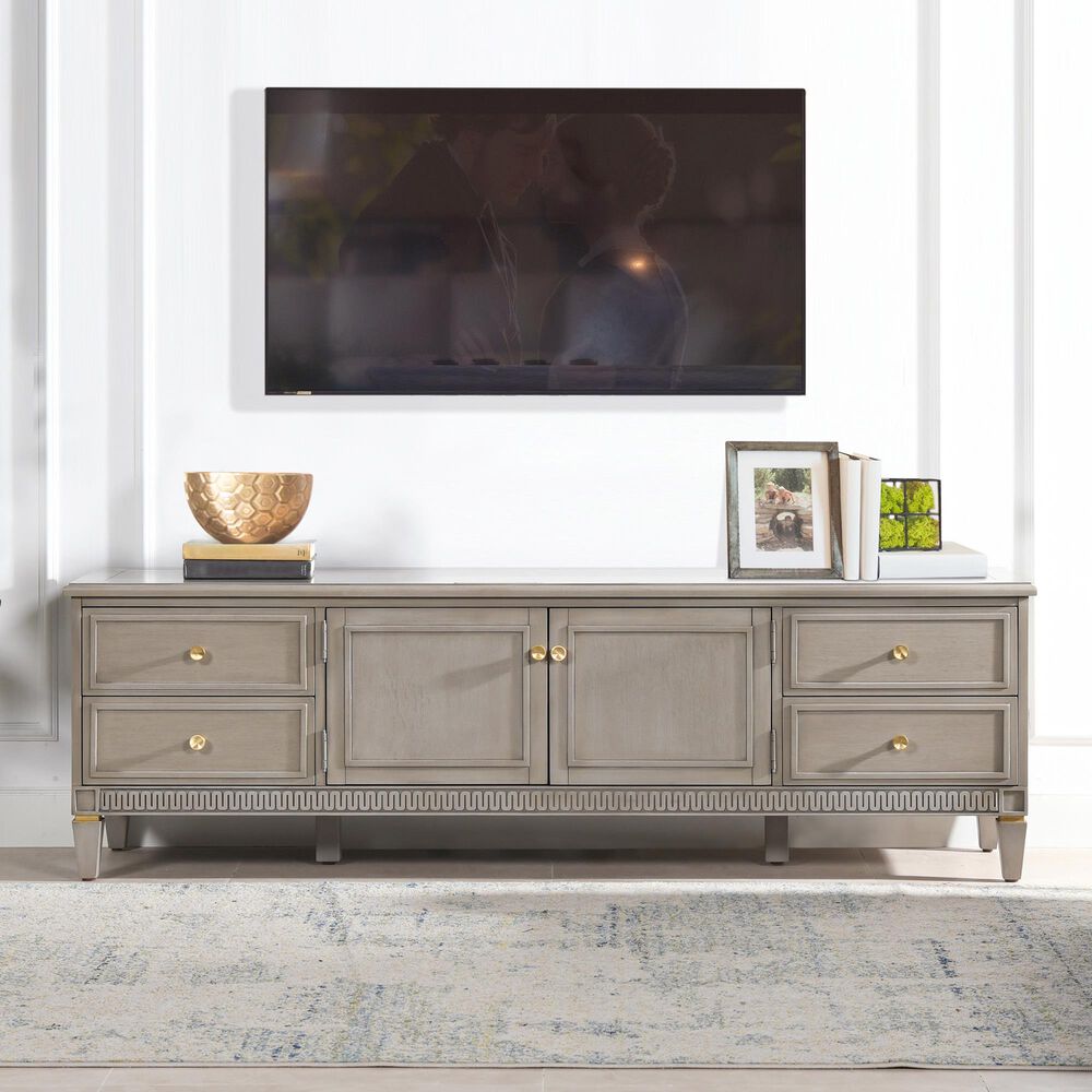 Jennifer Taylor Home Dauphin Modern Farmhouse 71" TV Stand in Gray