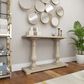 Uma Enterprises Farmhouse Pedestal Console Table in White, , large