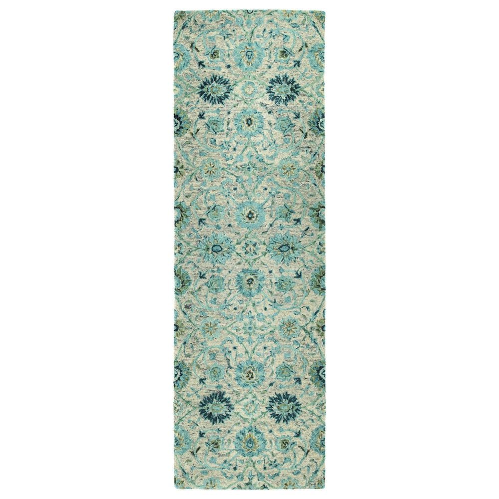 Kaleen Rugs Chancellor 2"6" x 8" Turquoise, Mist, Dark Jade, Denim and Moss Runner , , large