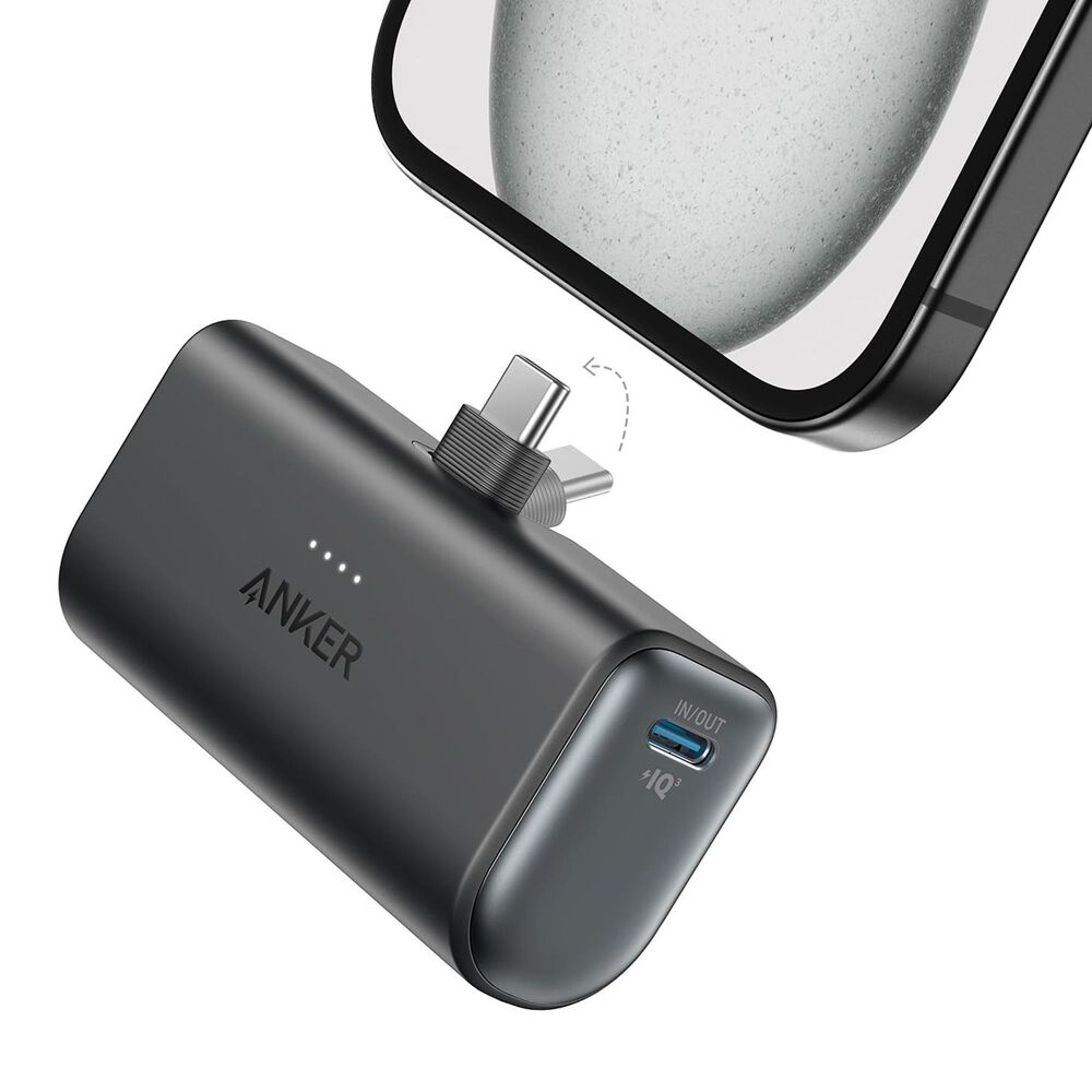 Anker 5000 mAh Power Bank with Built-In USB-C in Black, , large