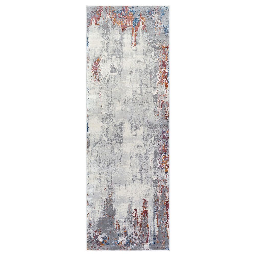 Surya Aisha 2"7" x 7"7" Charcoal, Light Gray, Lavender, Mustard, Gray, Off-White and Rust Runner, , large