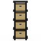 HOMLUX 5-Tier Tall Corner Open Bookshelf with 4 Storage Bins in Espresso and Black, , large