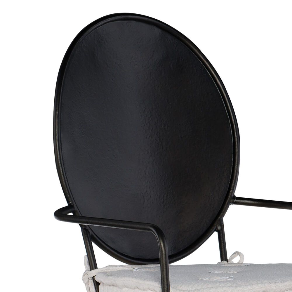 Hooker Furniture Ciao Bella Arm Chair with Tuscan White Cushion in Black &#40;Set of 2&#41;, , large