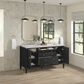 James Martin Vanities Myrrin 60" Double Vanity in Carbon Oak with 3 cm Arctic Fall Solid Surface Top, , large