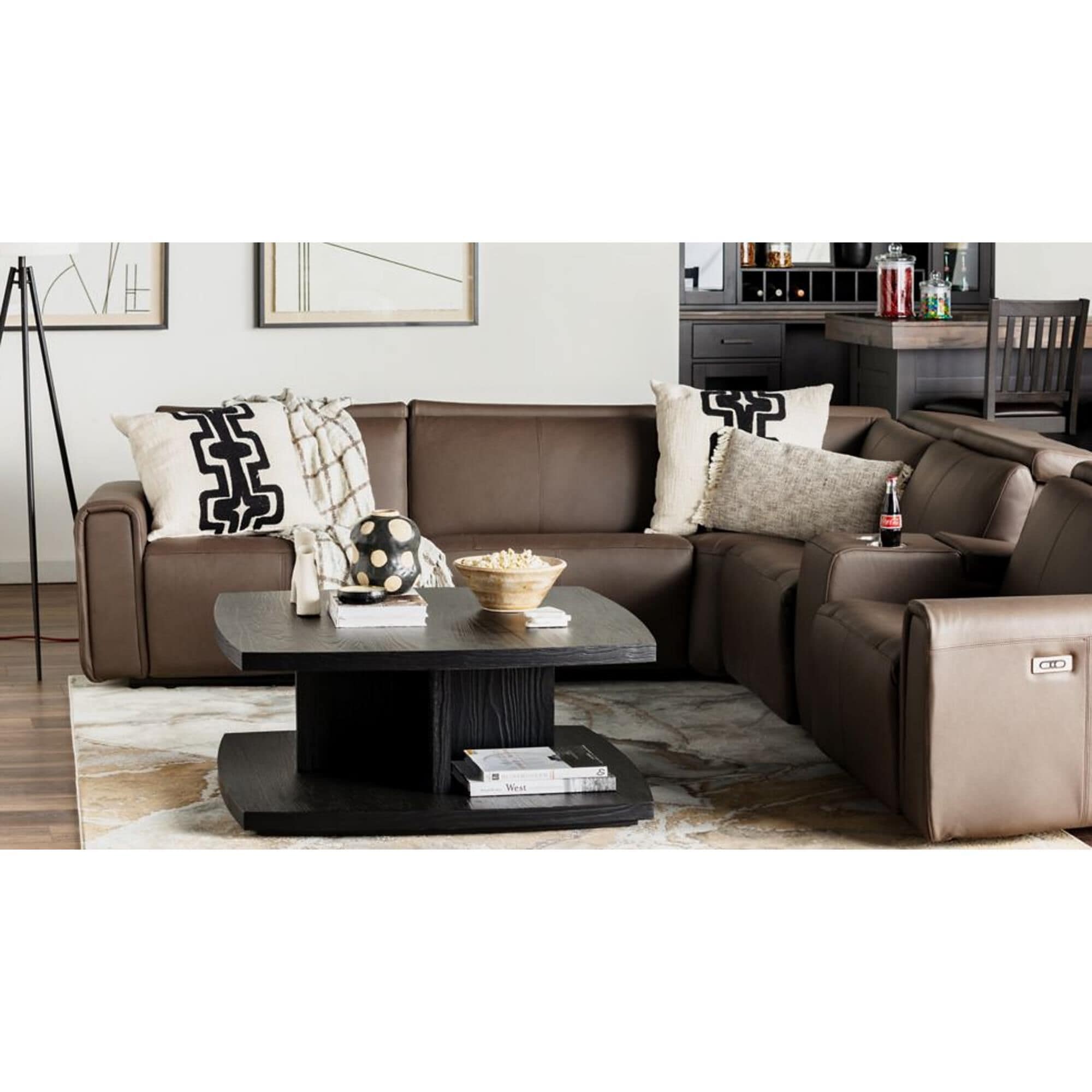 L shaped 2025 leather reclining sectional