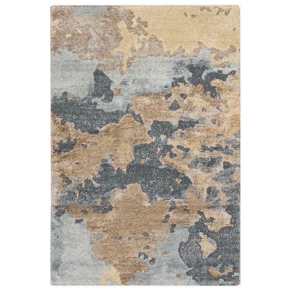 Nourison Silk Shadows 2" x 3" Beige and Blue Area Rug, , large
