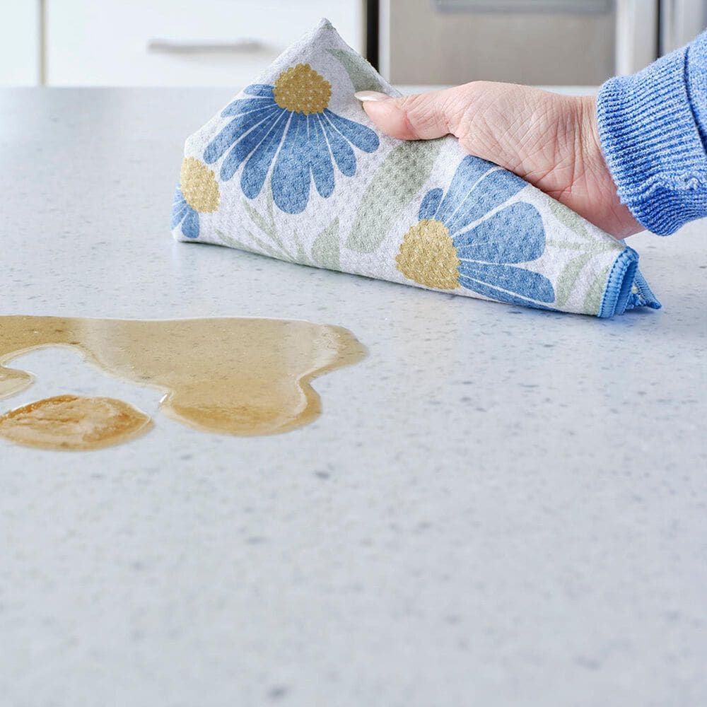 Werkshoppe Coneflower All Purpose Towel in Blue &#40;Set of 4&#41;, , large
