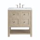 James Martin Vanities Breckenridge 30" Single Bathroom Vanity in Serenity Blue with 3 cm Arctic Fall Solid Surface Top and Rectangular Sink, , large