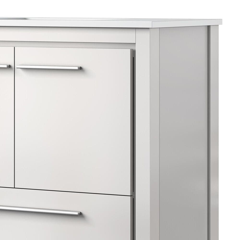 Lexora Home Lafarre 36&quot; Single Bathroom Vanity in White with 2 cm White Quartz Top and Rectangular Sink, , large