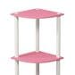 HOMLUX Turn-N-Tube 3-Tier Corner Bookshelf in Pink and White, , large