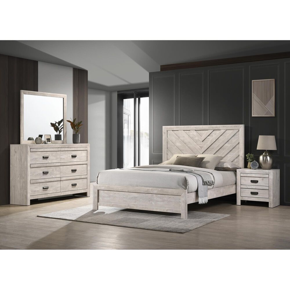 Crown Mark Valor 2-Drawer Nightstand in Light Gray, , large