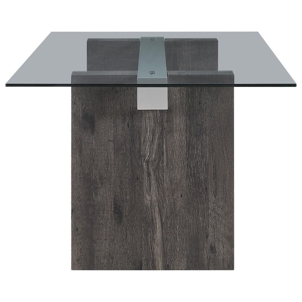 Modern Market 7-Piece Rectangular Dining Set in Clear and Dark Brown, , large
