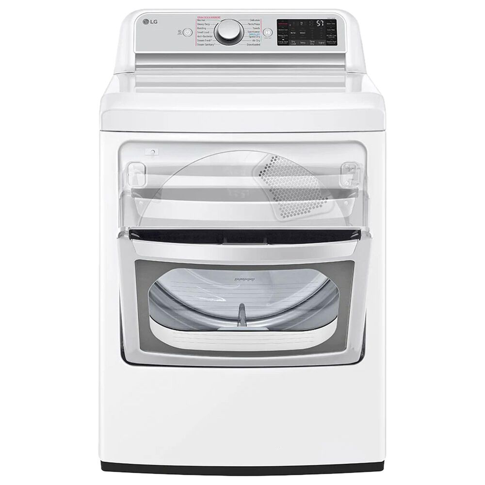 LG 7.3 Cu. Ft Front Load Turbo Steam Gas Dryer in White, , large