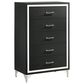 Coaster Tisdall and Lucia 5-Piece Eastern King Bedroom Set in Black and Chrome, , large