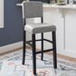 Linon Home Decor Monaco Bar Stool with Dove Gray Cushion in Black, , large